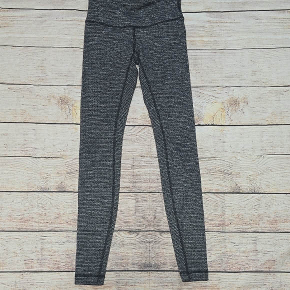 Lululemon Wunder Under High-Rise Tight *28"Luon Variegated Knit Black Heathered - Picture 4 of 6